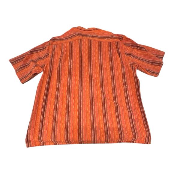 The Territory Ahead Men's XL Burnt Orange Brown Striped Short Sleeve Shirt - Picture 6 of 6